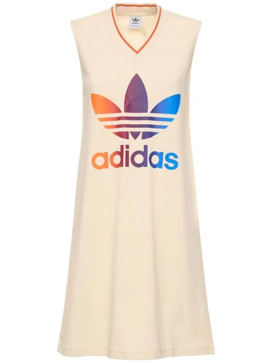 adidas Originals   Logo print v-neck dress 