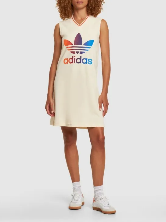 adidas Originals   Logo print v-neck dress 