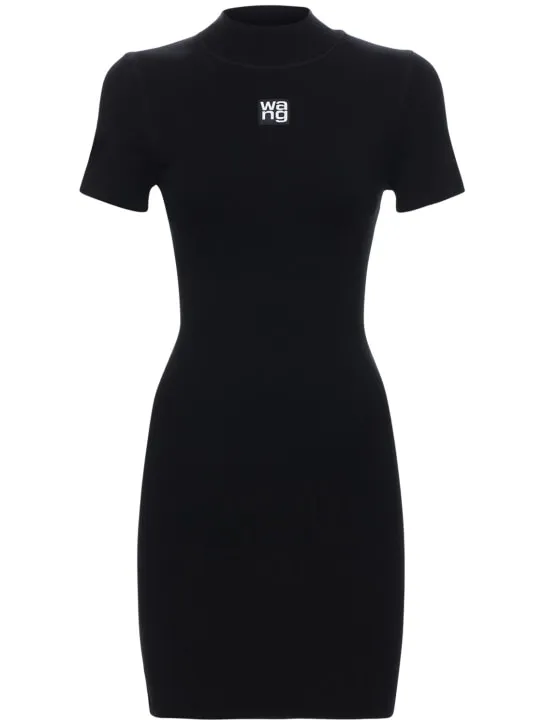 Alexander Wang   Logo stretch jersey mini dress 