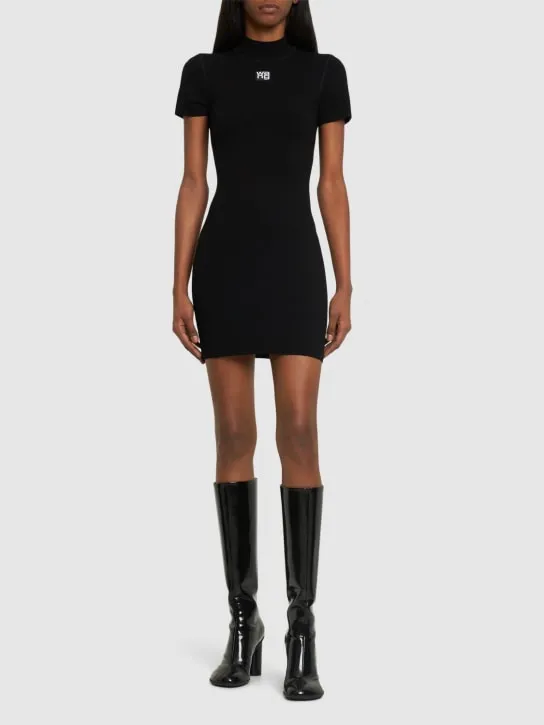 Alexander Wang   Logo stretch jersey mini dress 