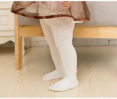 Baby Girls White Tights Cotton 