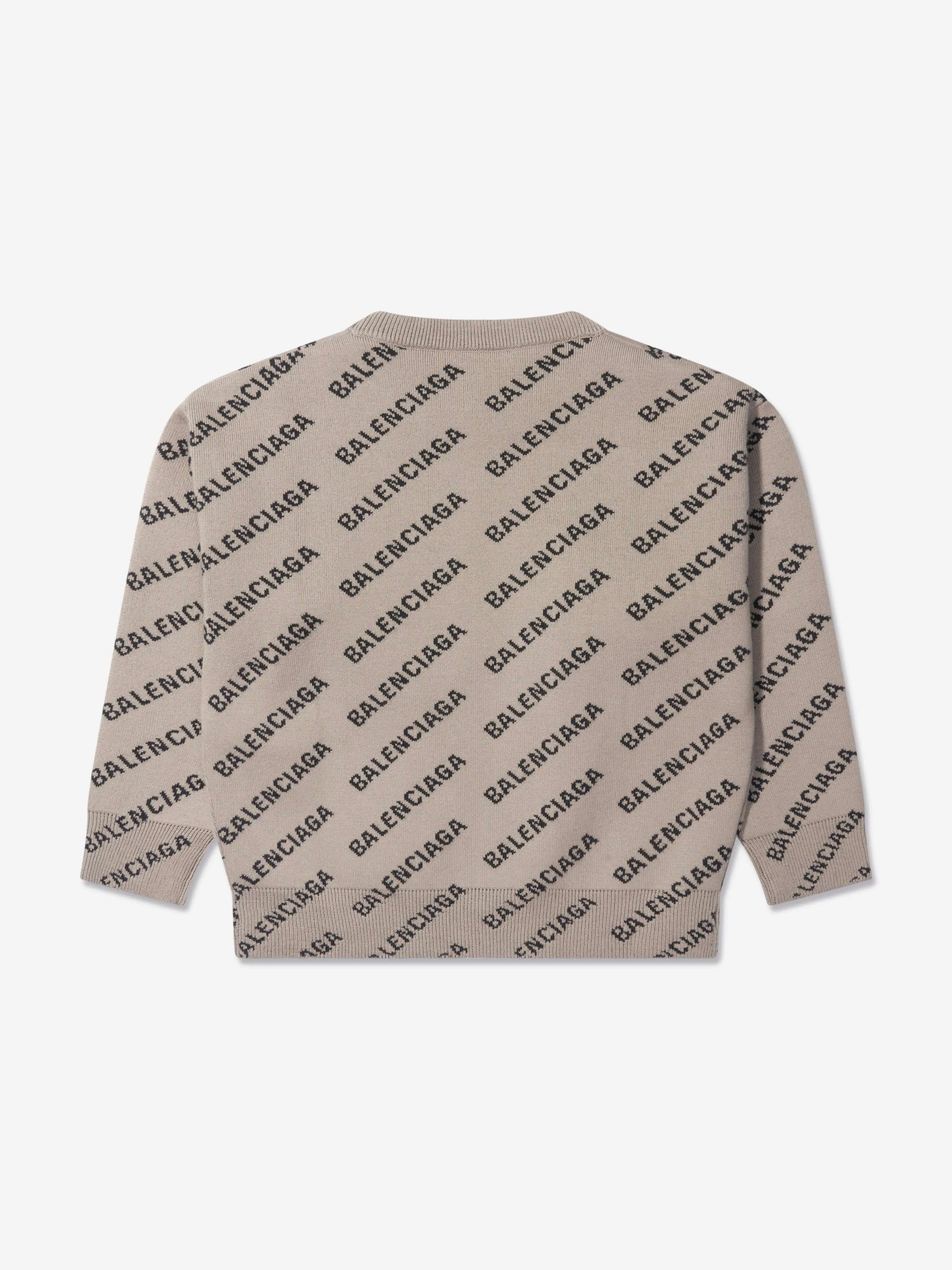 Balenciaga Kids All Over Logo Sweatshirt in Beige