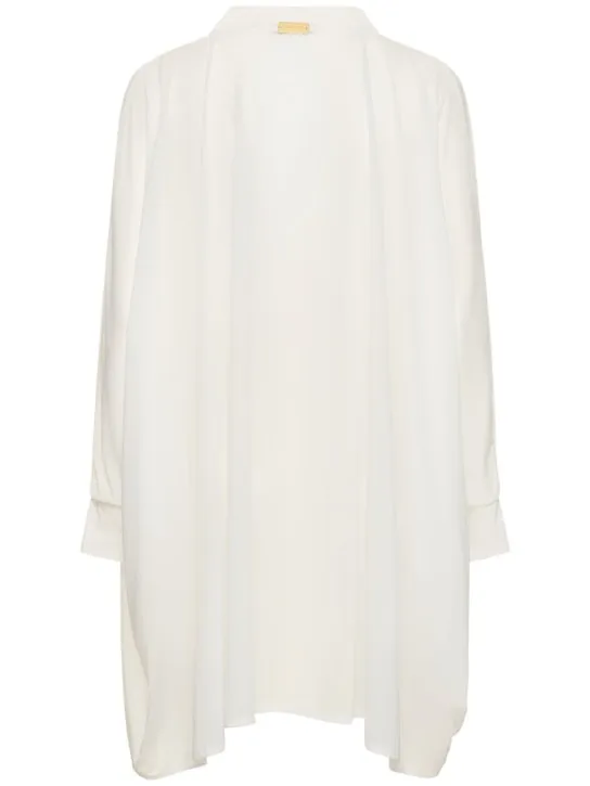 Balmain   Shiny jersey v-neck mini kaftan dress 