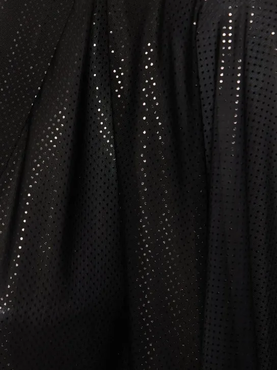 Balmain   Shiny jersey v-neck mini kaftan dress 