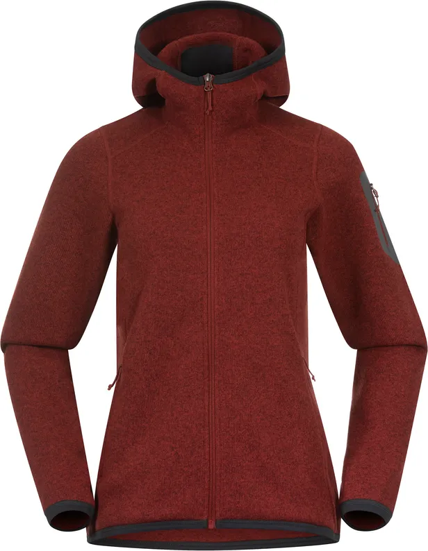 Bergans Women&#x27;s Kamphaug Knitted Hoodie Chianti Red | Buy Bergans Women&#x27;s Kamphaug Knitted Hoodie Chianti Red here | Outnorth