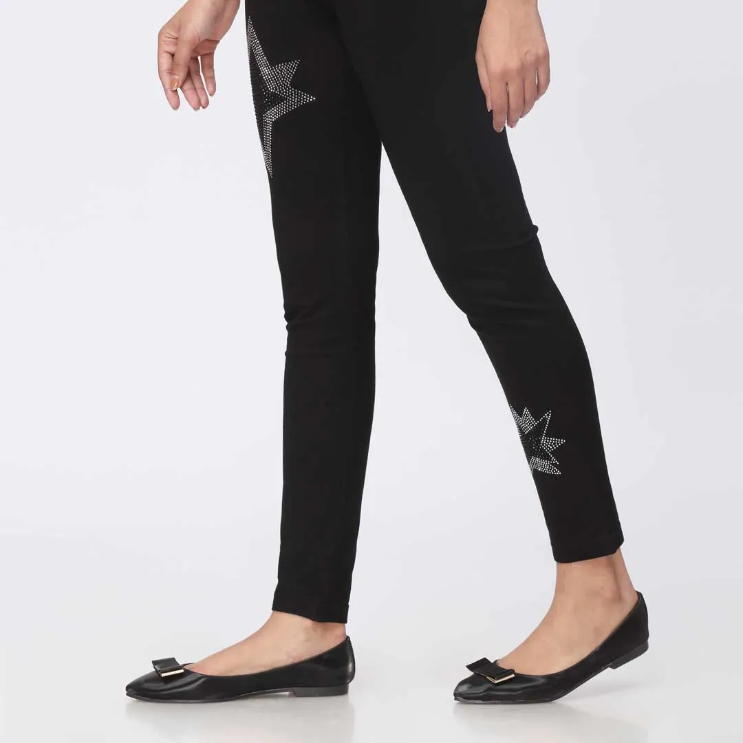 Black Diamante Tights PW3577