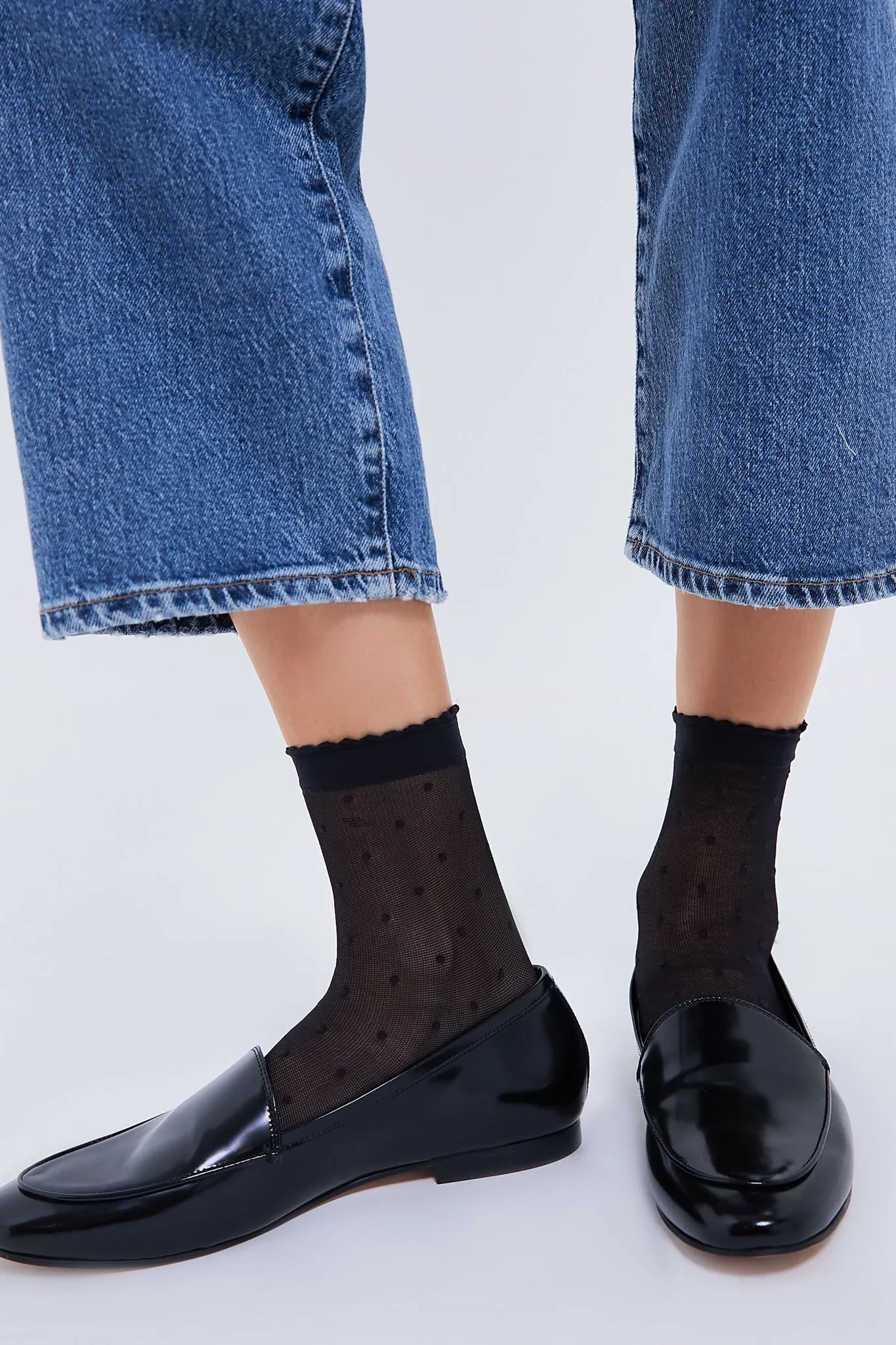 Black Sheer Polka Dot Socks