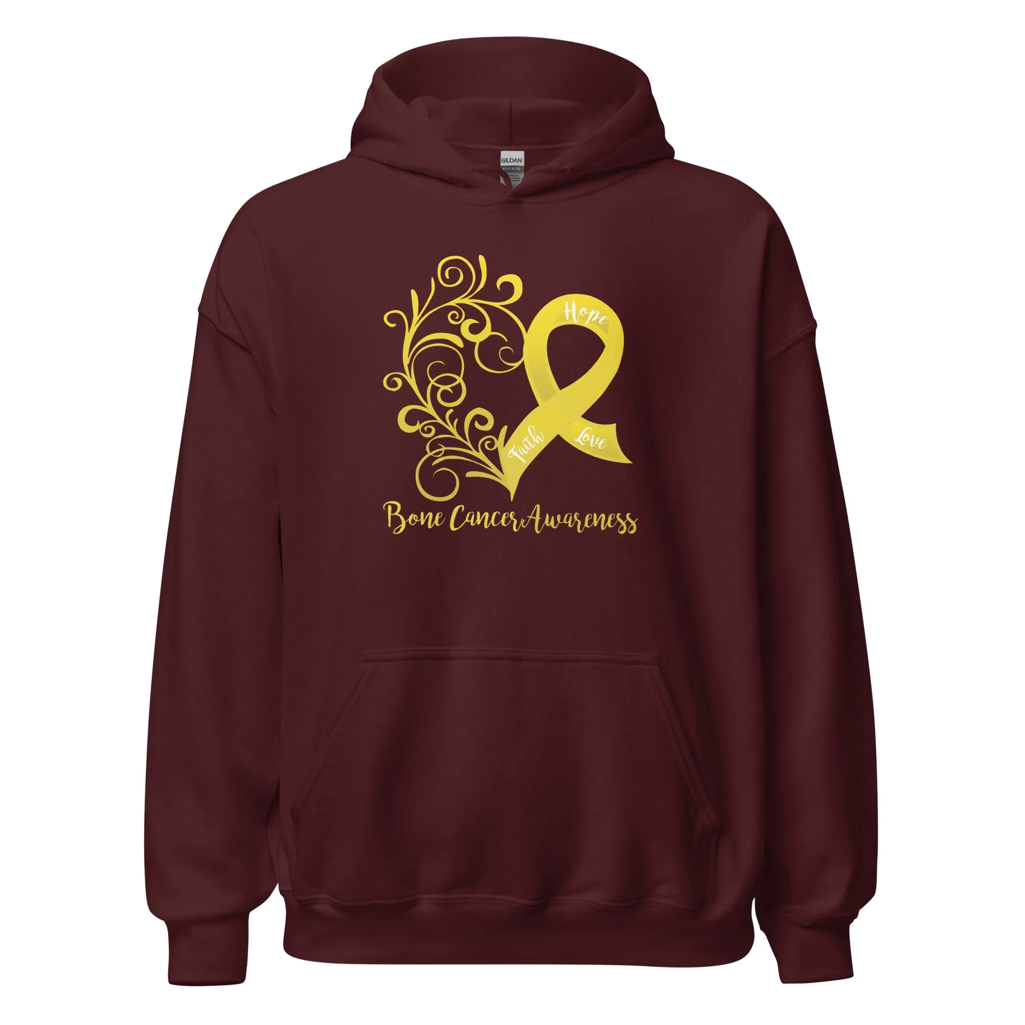 Bone Cancer Awareness Heart Hoodie - Several Colors Available