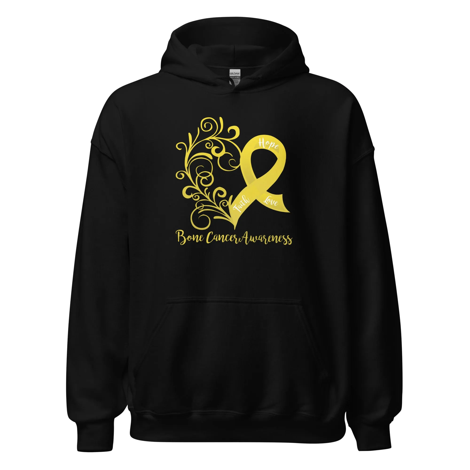 Bone Cancer Awareness Heart Hoodie - Several Colors Available
