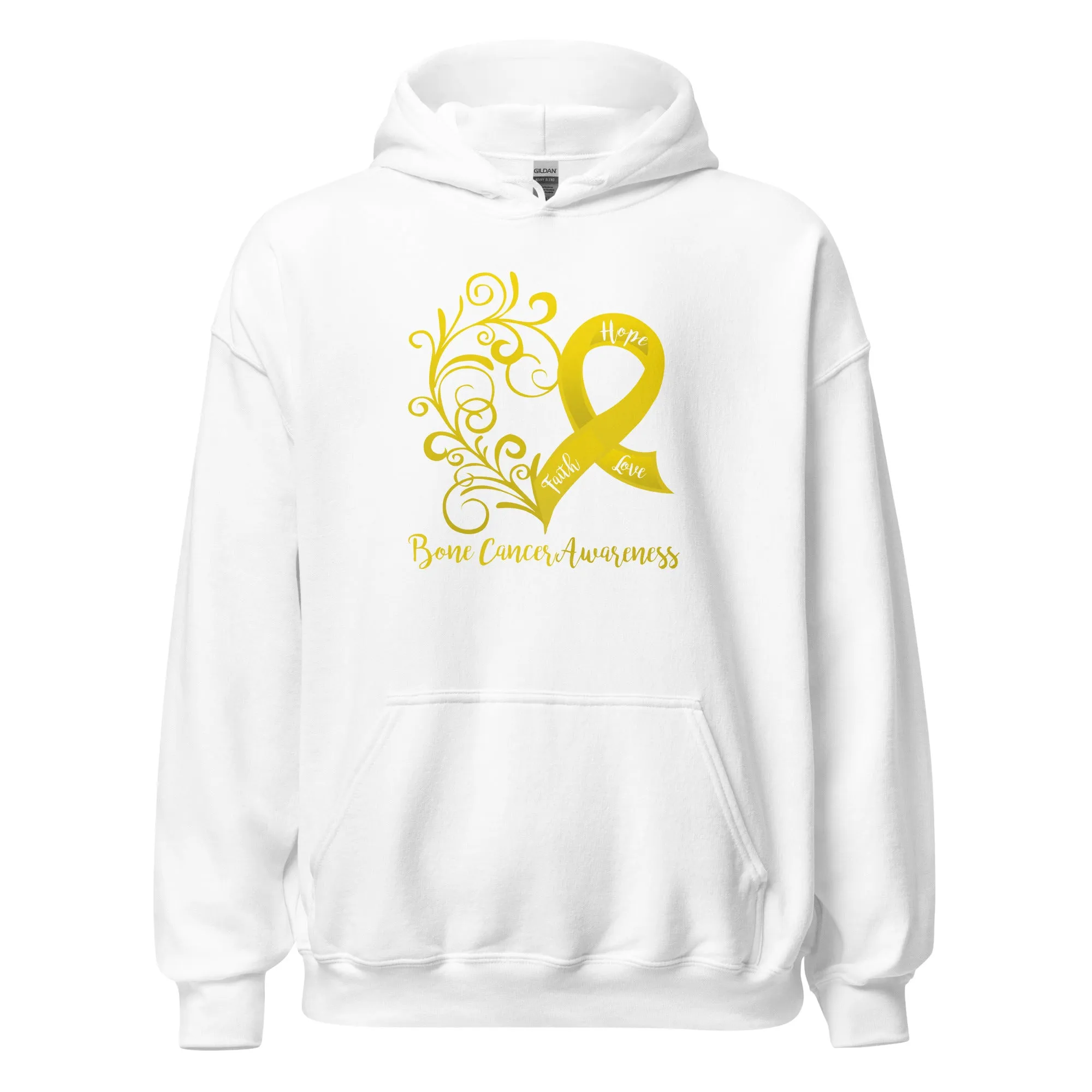 Bone Cancer Awareness Heart Hoodie - Several Colors Available