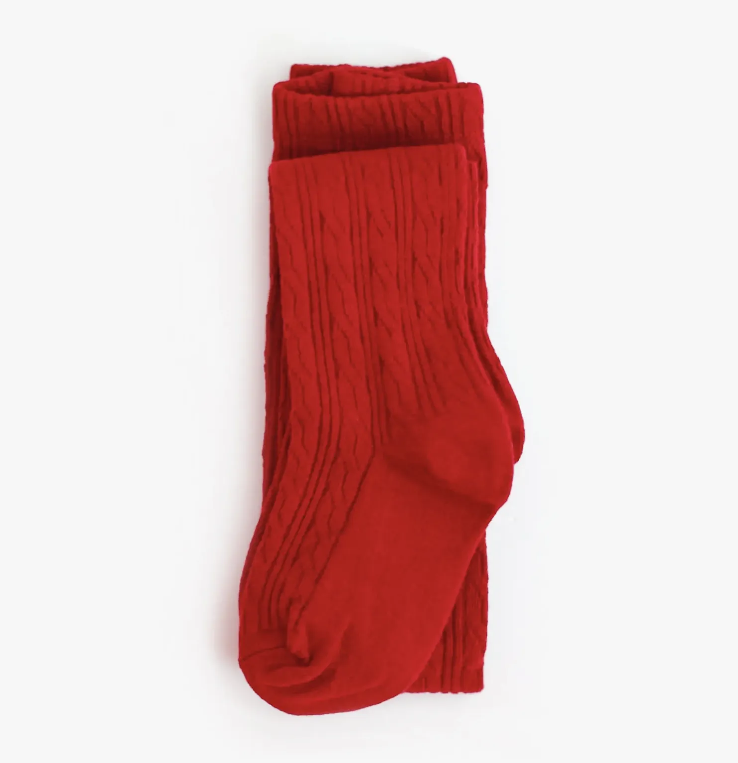 Bright Red Cable Knit Tights