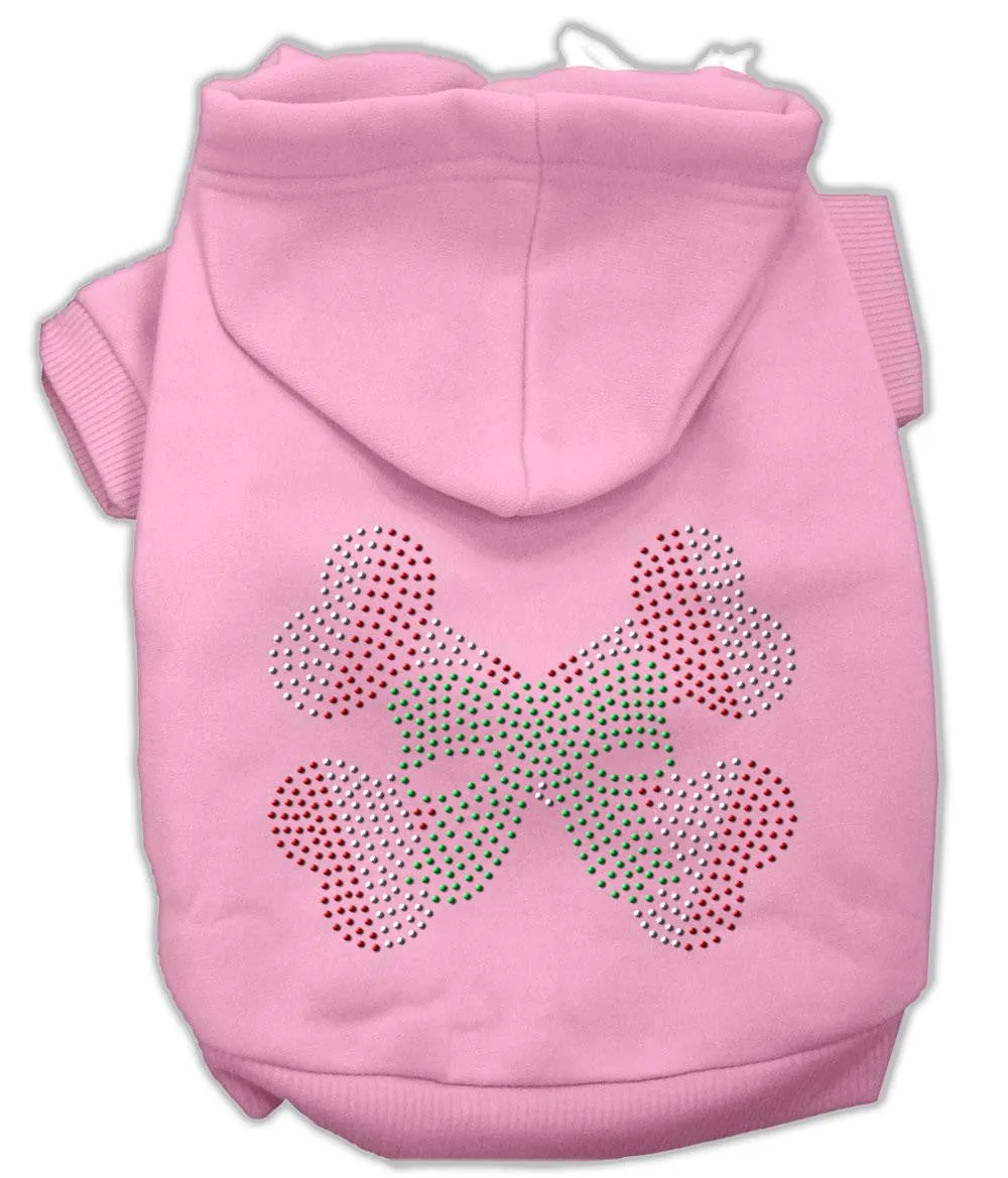 Candy Cane Crossbones Rhinestone Hoodie Pink S (10)