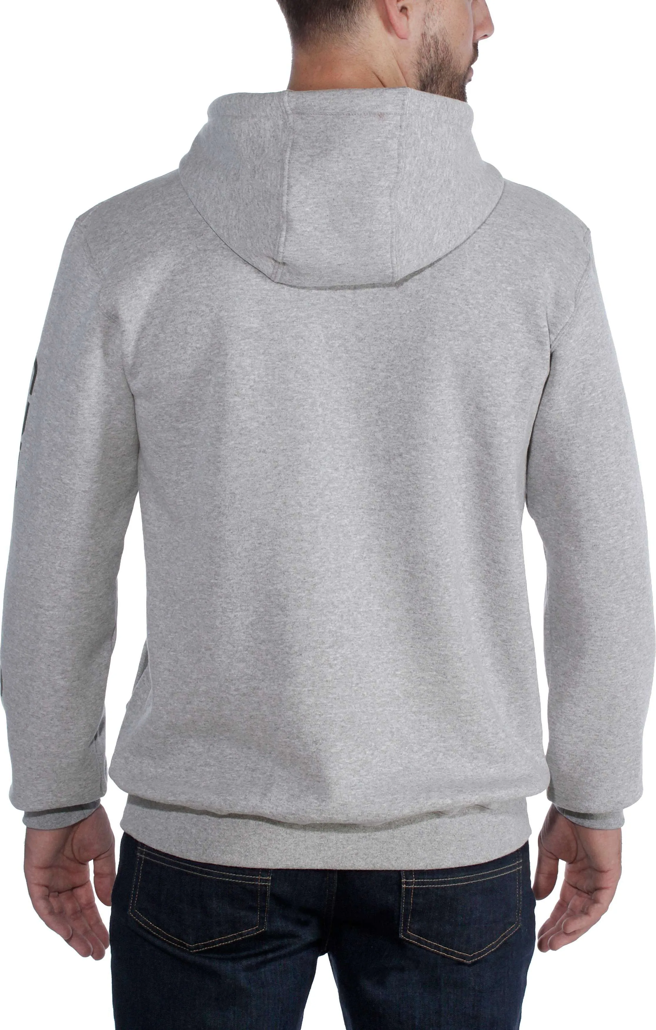 Carhartt Men&#x27;s Sleeve Logo Hooded Sweatshirt Heather Grey/Black | Buy Carhartt Men&#x27;s Sleeve Logo Hooded Sweatshirt Heather Grey/Black here | Outnorth