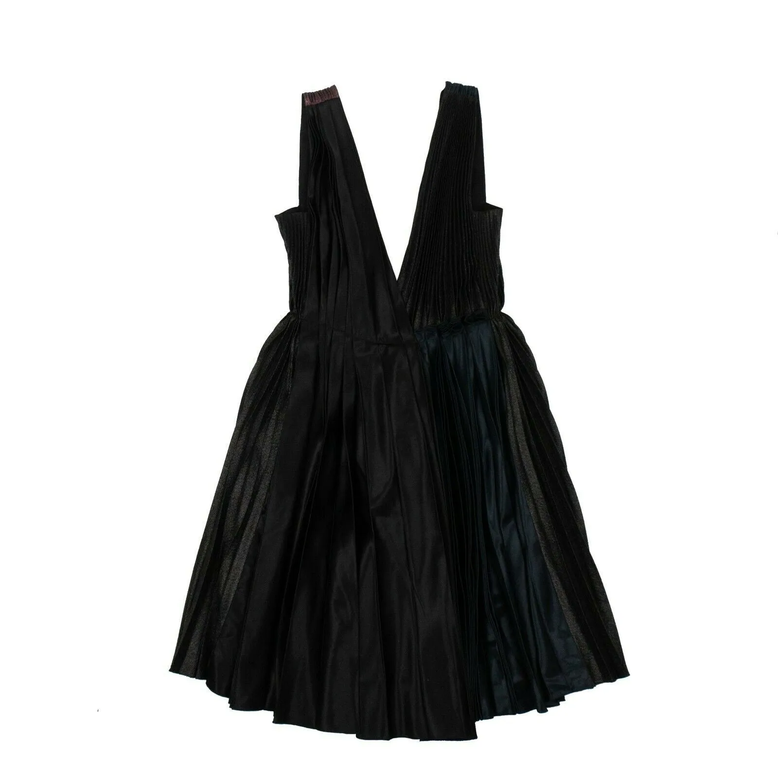 Cedric Charlier Pleated Plunging Neck Dress - Multi
