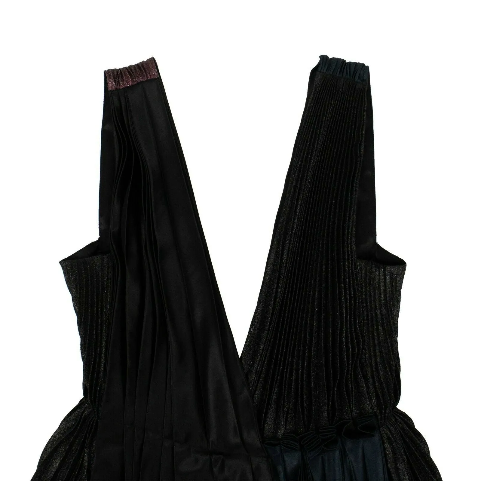 Cedric Charlier Pleated Plunging Neck Dress - Multi