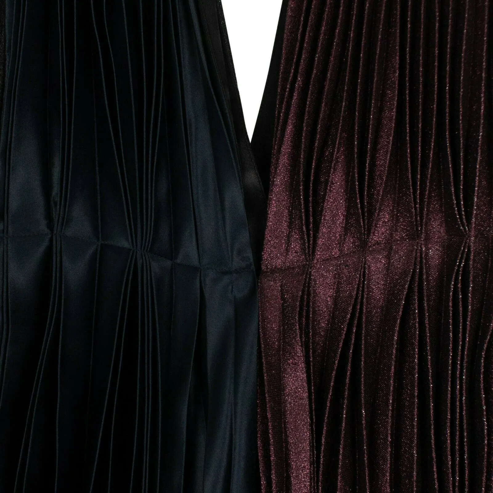 Cedric Charlier Pleated Plunging Neck Dress - Multi