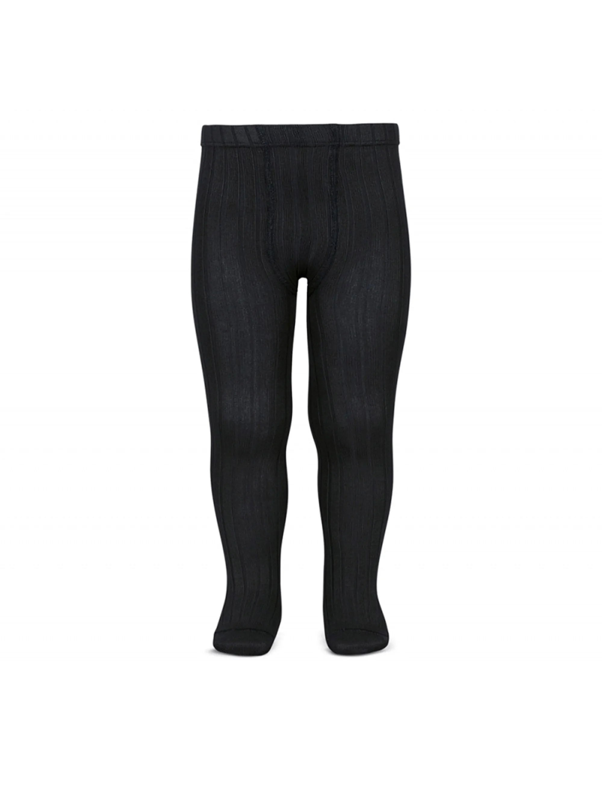 CÓNDOR Ribbed Stockings Black