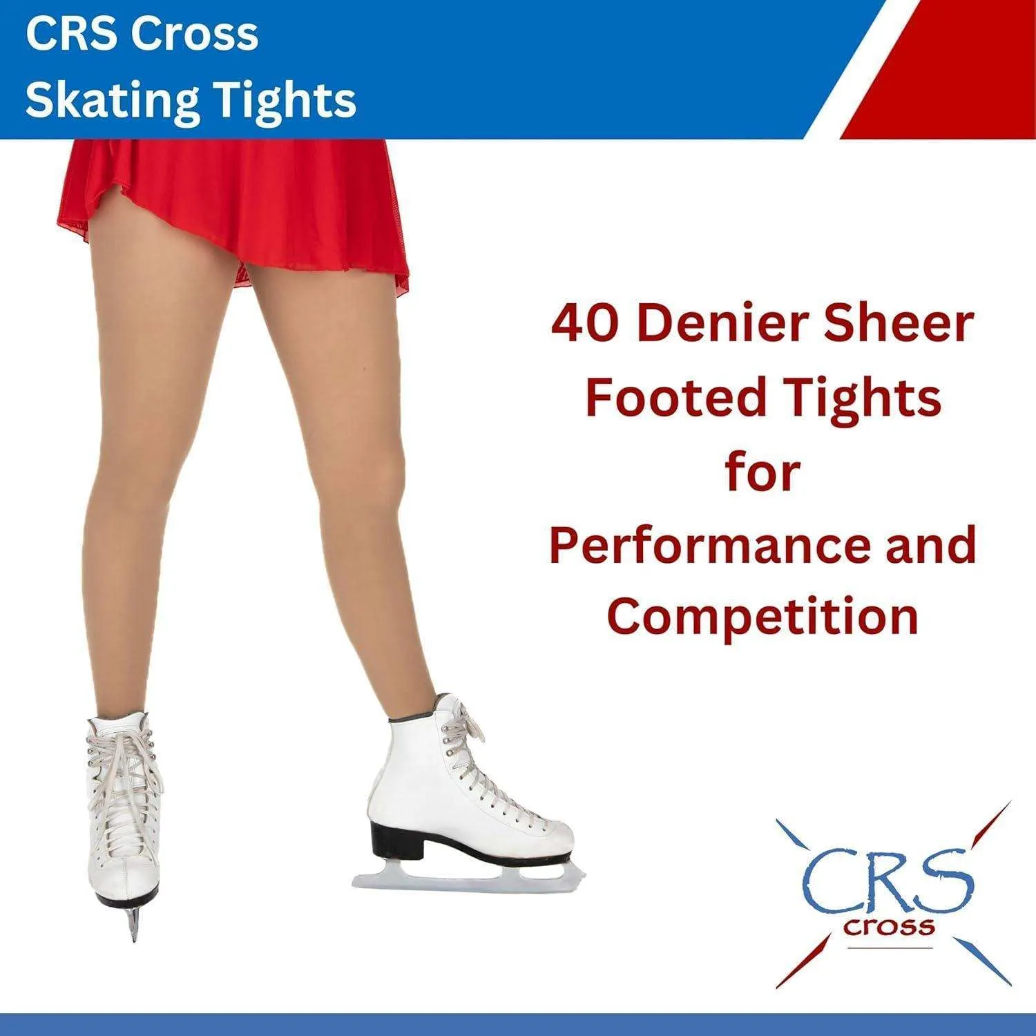 CRS Cross Skating Tights (2 Pair) Footed Tights 40 Denier