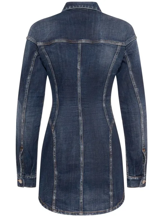 Dsquared2   Bustier denim long sleeved mini dress 