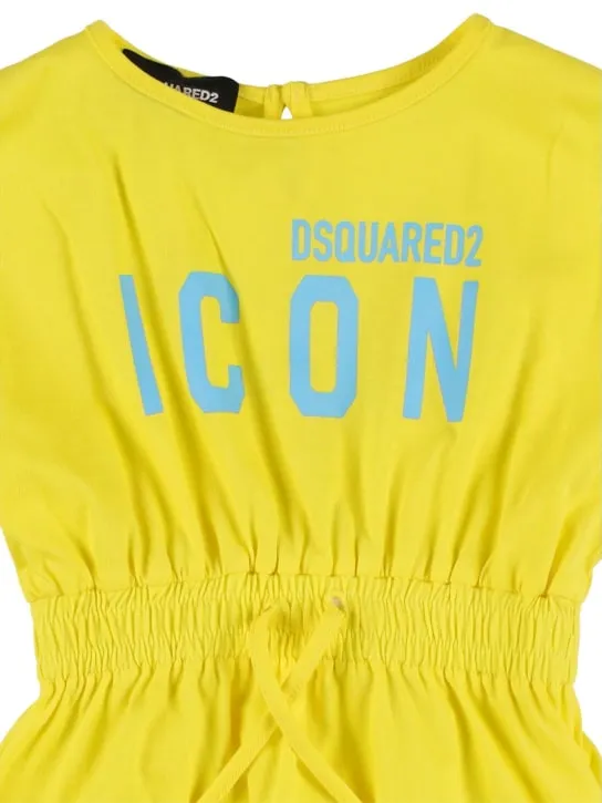 Dsquared2   Icon logo print cotton jersey dress 