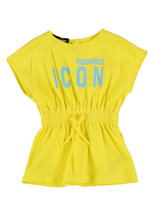 Dsquared2   Icon logo print cotton jersey dress 
