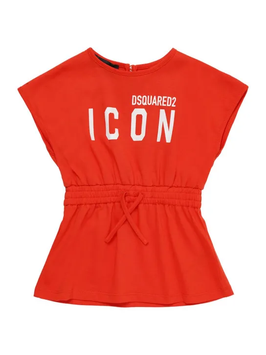 Dsquared2   Icon logo print cotton jersey dress 