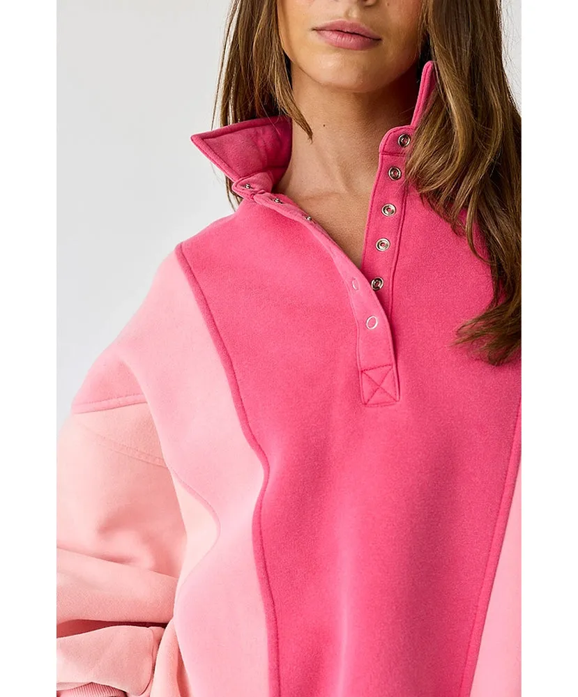 Emma Oversized Washed Colorblock Sweatshirt