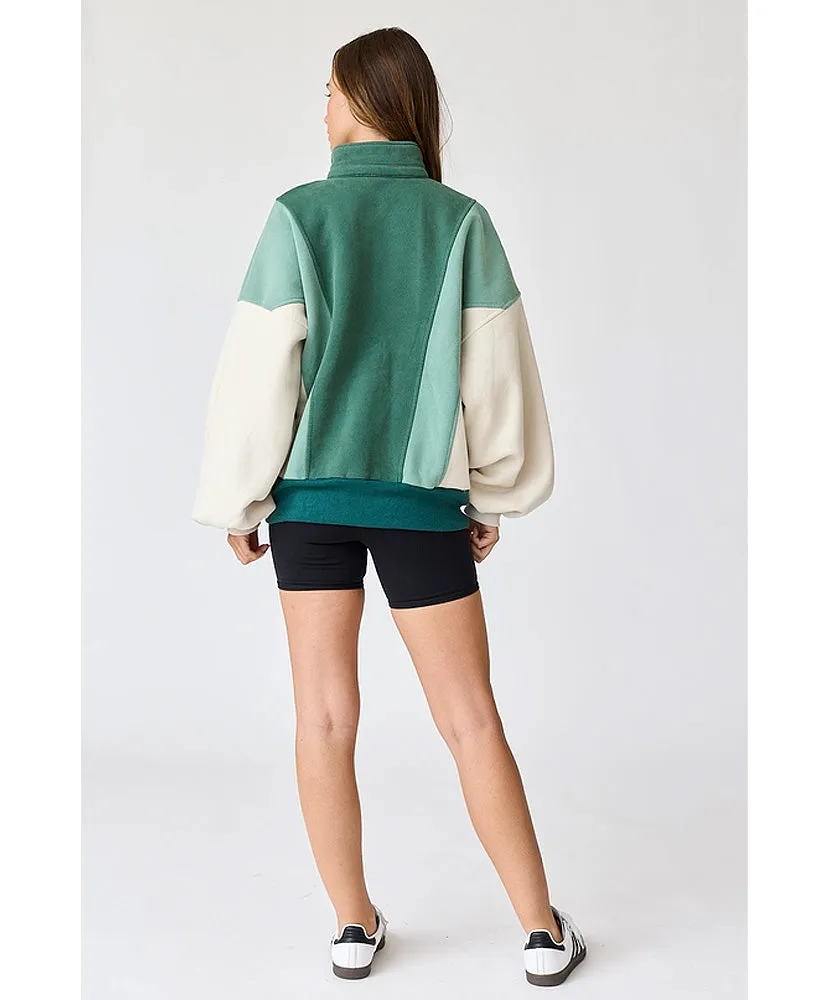Emma Oversized Washed Colorblock Sweatshirt