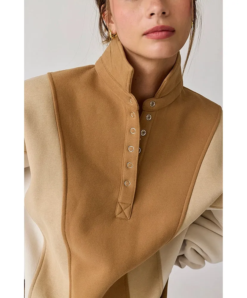 Emma Oversized Washed Colorblock Sweatshirt