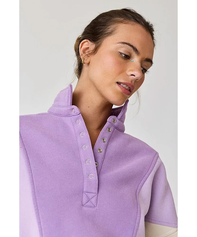 Emma Oversized Washed Colorblock Sweatshirt