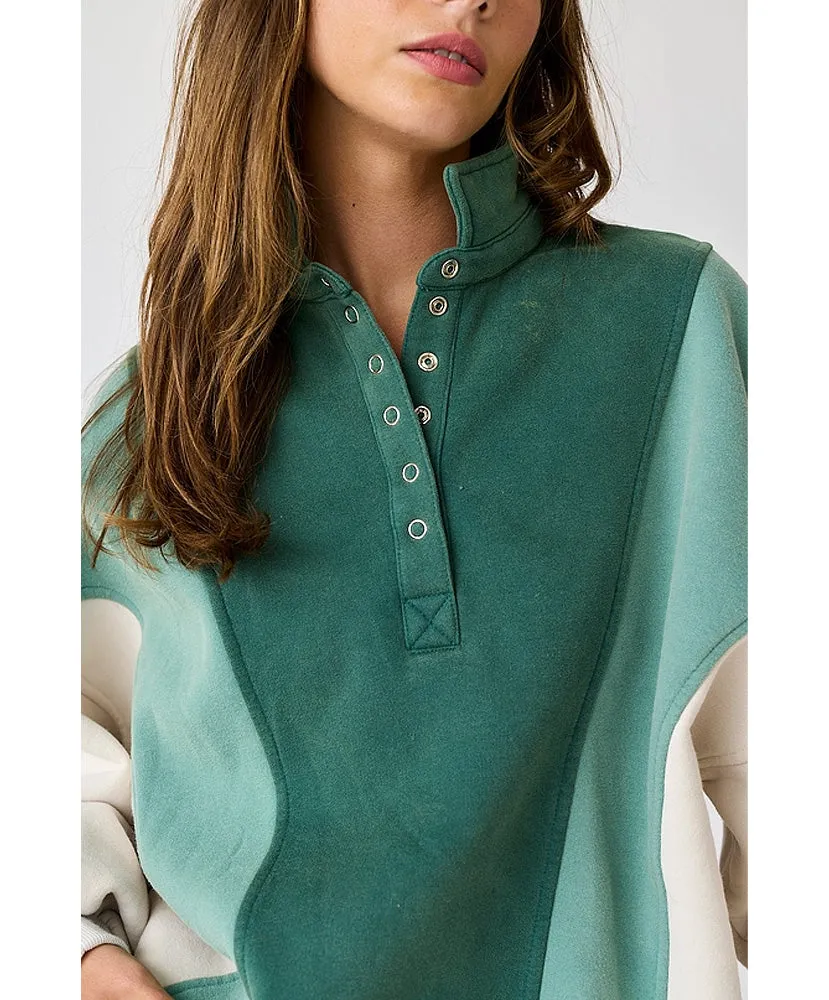 Emma Oversized Washed Colorblock Sweatshirt