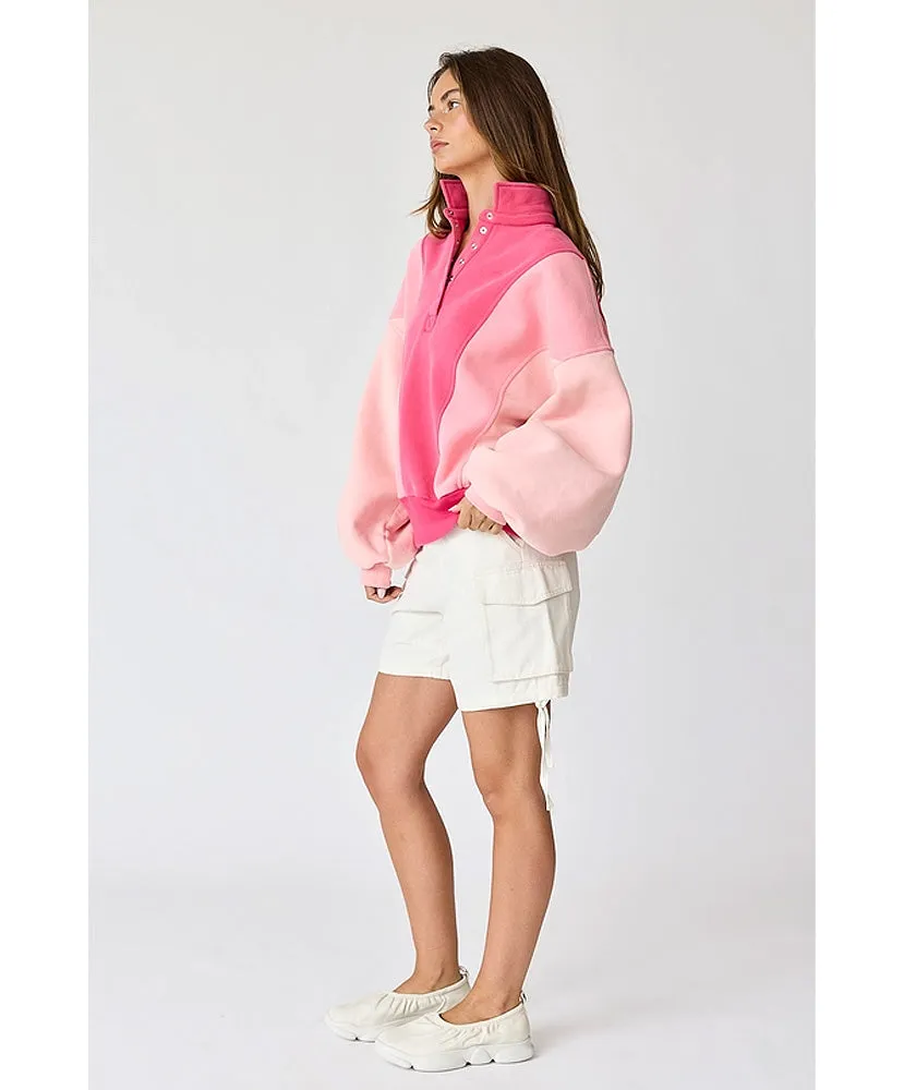 Emma Oversized Washed Colorblock Sweatshirt