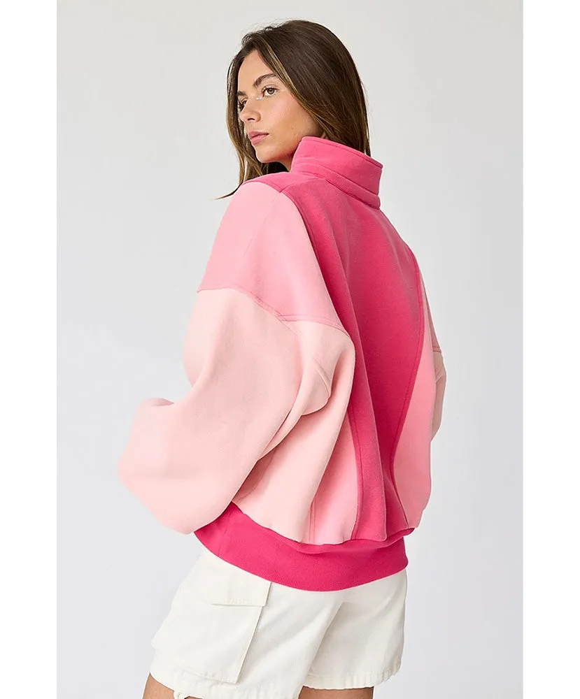 Emma Oversized Washed Colorblock Sweatshirt