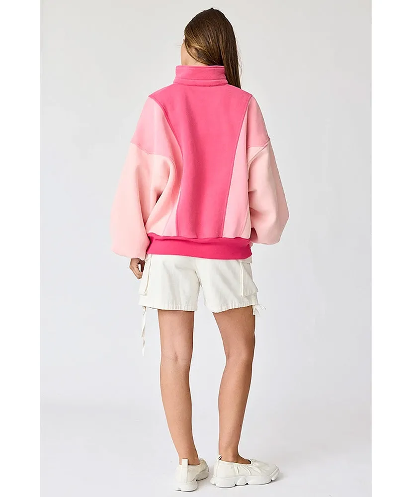 Emma Oversized Washed Colorblock Sweatshirt