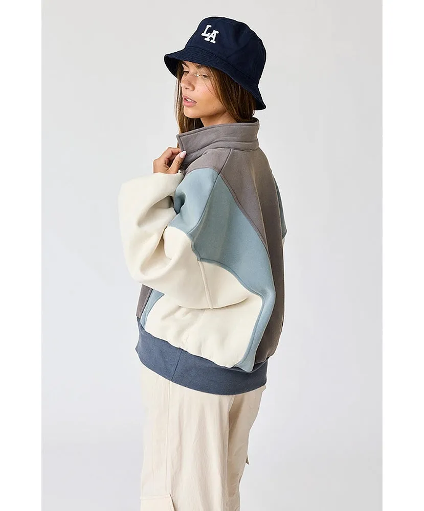 Emma Oversized Washed Colorblock Sweatshirt