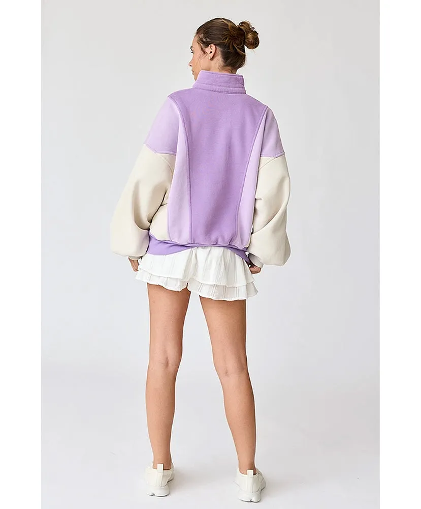 Emma Oversized Washed Colorblock Sweatshirt