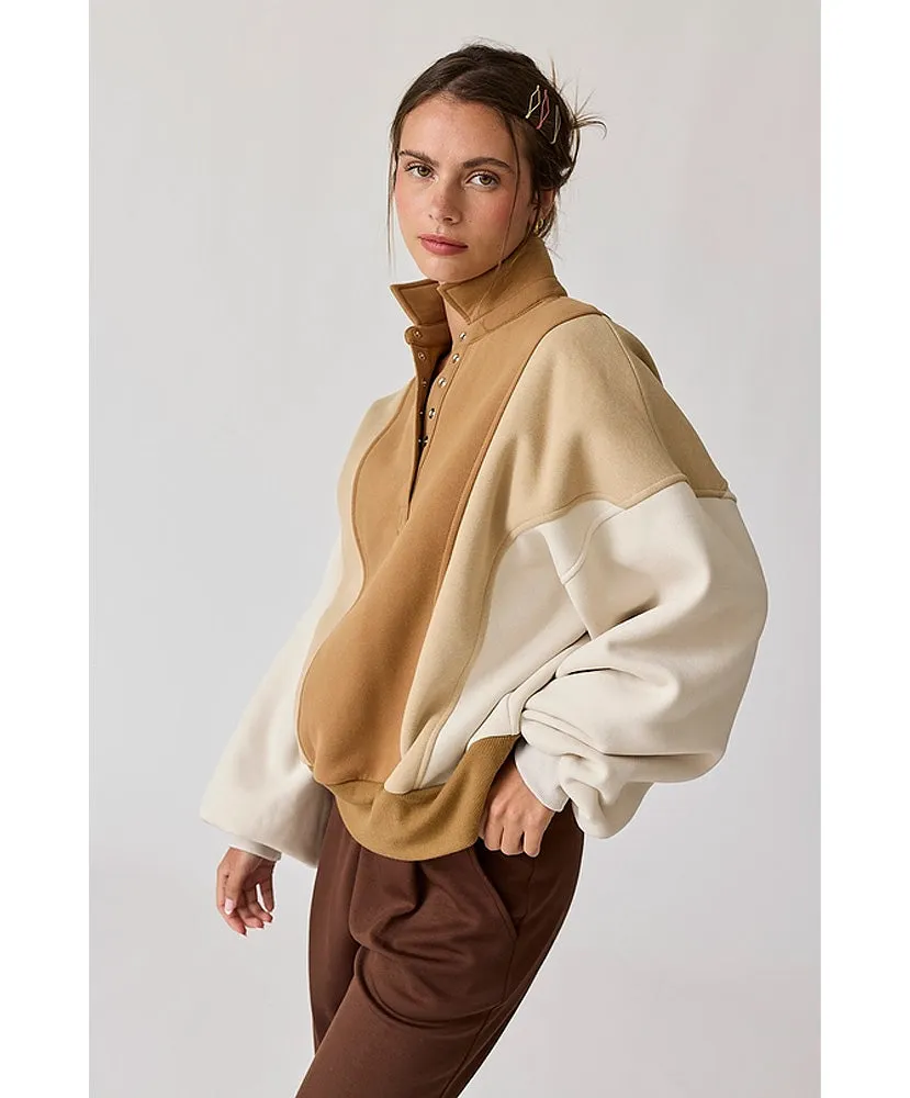 Emma Oversized Washed Colorblock Sweatshirt