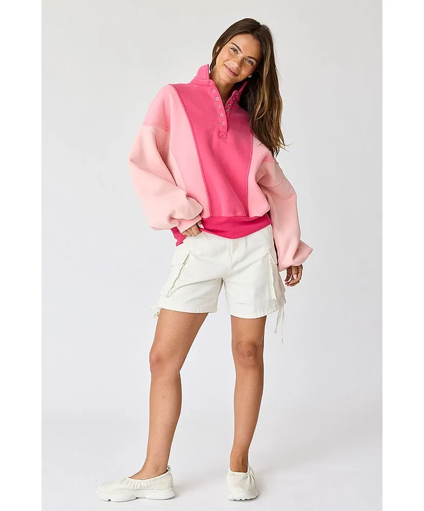 Emma Oversized Washed Colorblock Sweatshirt