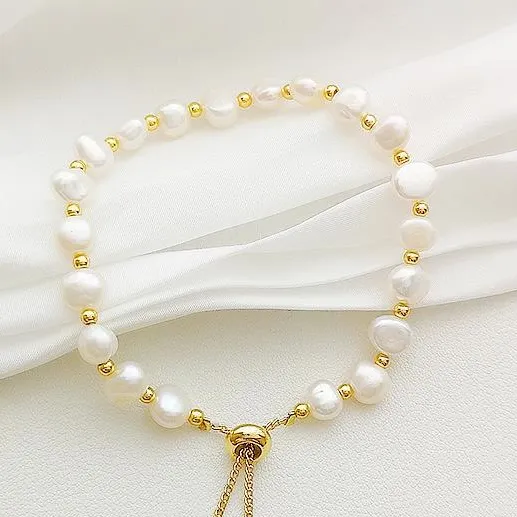 Freshwater Cultured Irregular Pearl Single Strand Bracelet