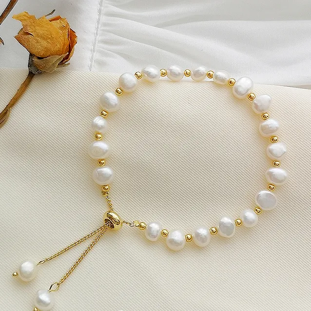 Freshwater Cultured Irregular Pearl Single Strand Bracelet