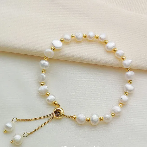 Freshwater Cultured Irregular Pearl Single Strand Bracelet