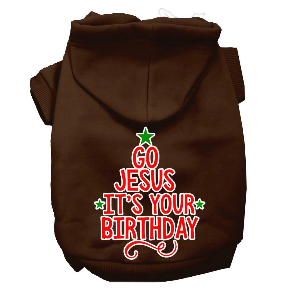 Go Jesus Screen Print Dog Hoodie Brown Xxxl(20)