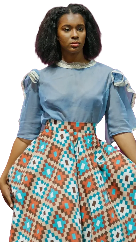 High-Low Native Print Skirt