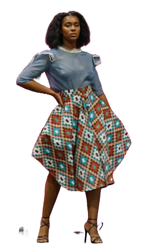 High-Low Native Print Skirt