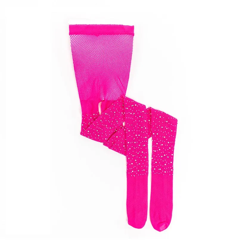 Hot Pink Rhinestone Tights