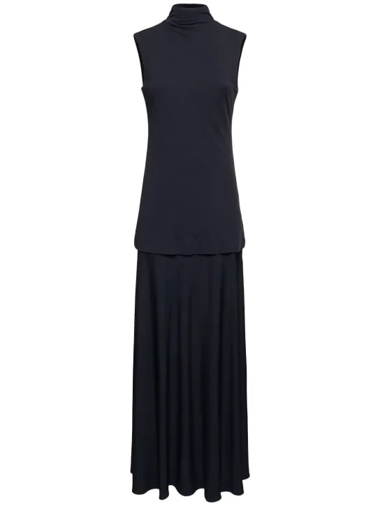 Jil Sander   Fluid viscose crepe long dress 