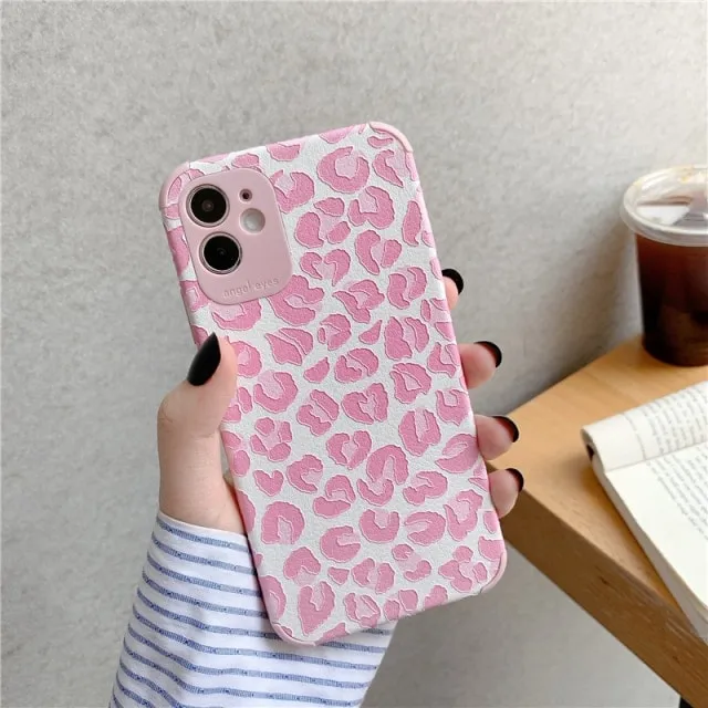 Luxury Pink Leopard Print iPhone Case