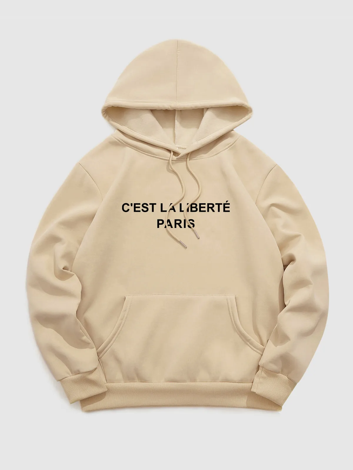 Men's Hooded Fleece Printed Letter Sweatshirt