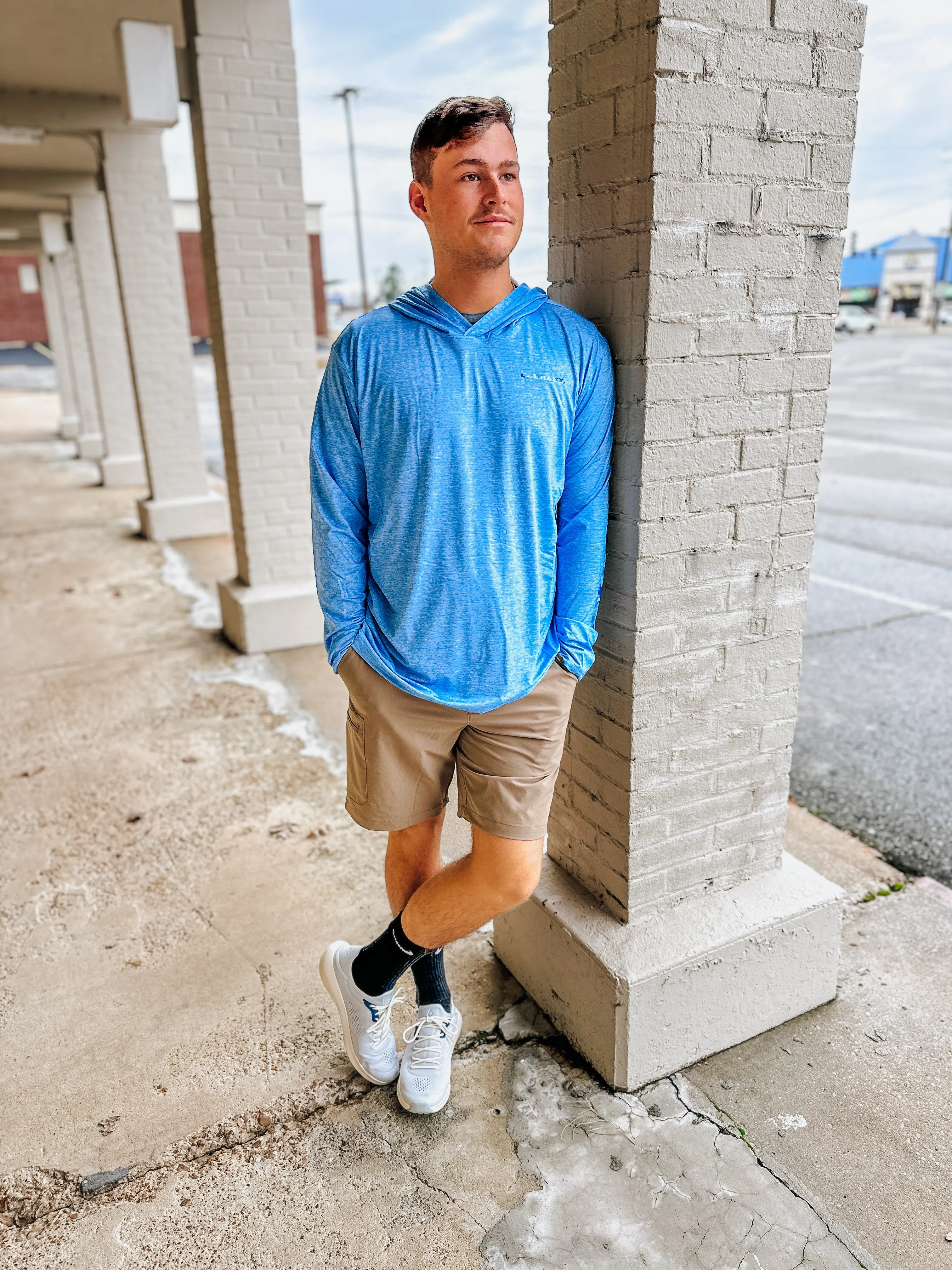 Men's Performance Hoodie- Marina Blue Heather