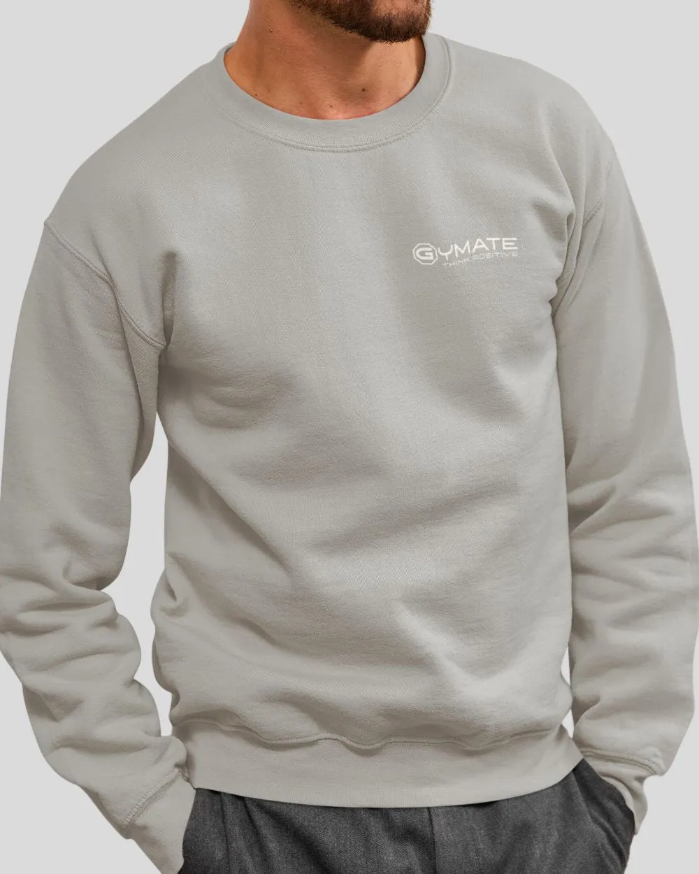 Mens Sweatshirt Chest 'Think Positive' [colours]